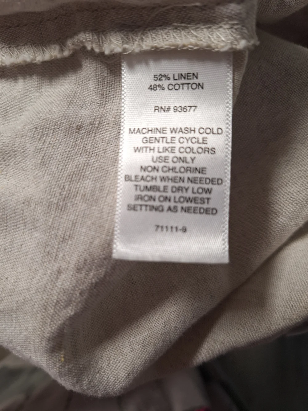 NEW Liz Clayborne Linen Cotton Capri Pants Light Beige Drawstring & Pockets - Picture 4 of 4